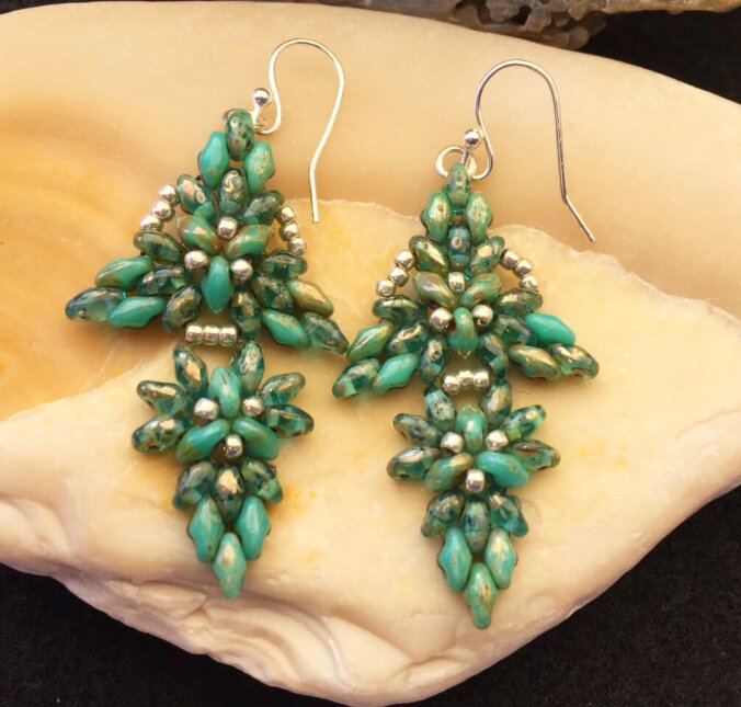 IrisForm Earrings: Green Agate