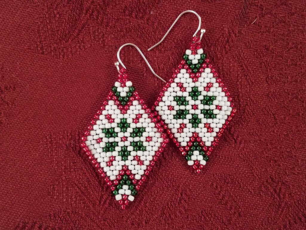 Christmas Sweater Earrings (Green Flake)