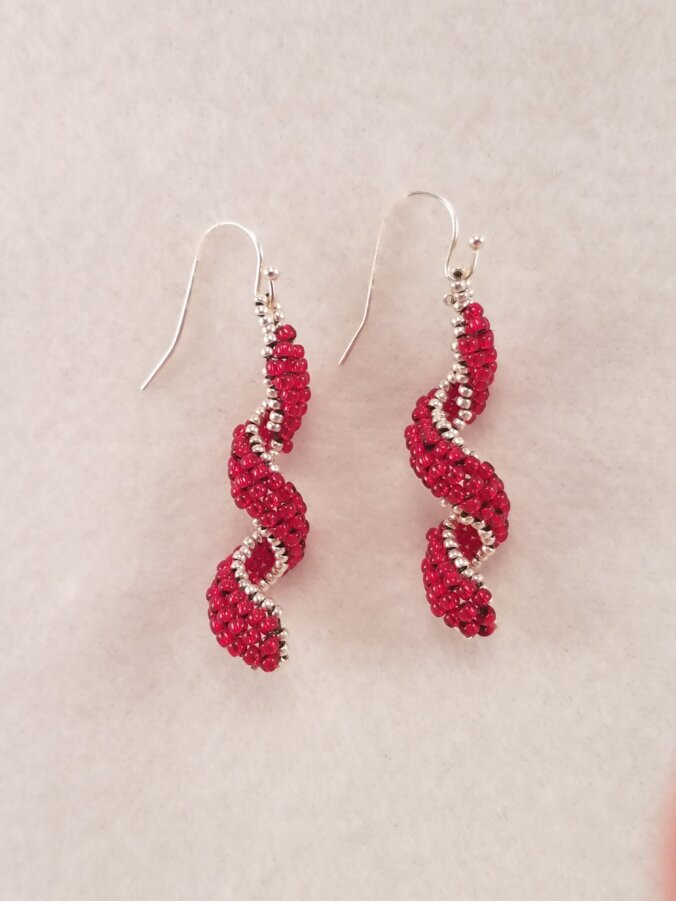 Curling Ribbon Earrings (Red)