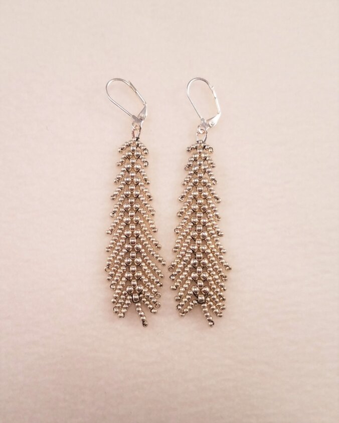 Light as a Feather Earrings, Silver