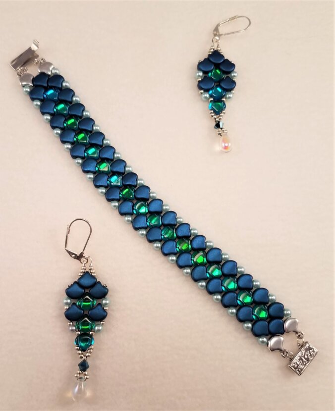 Mermaid Scale Bracelet and Earrings