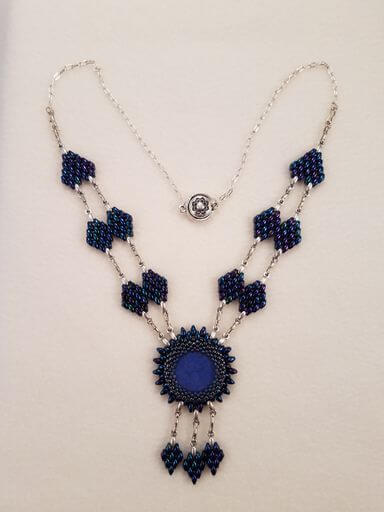 Blue Peone Necklace