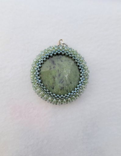 Green Agate Round Pendant