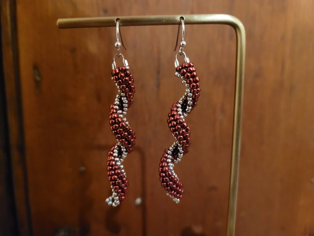 Red Curling Ribbon Earrings