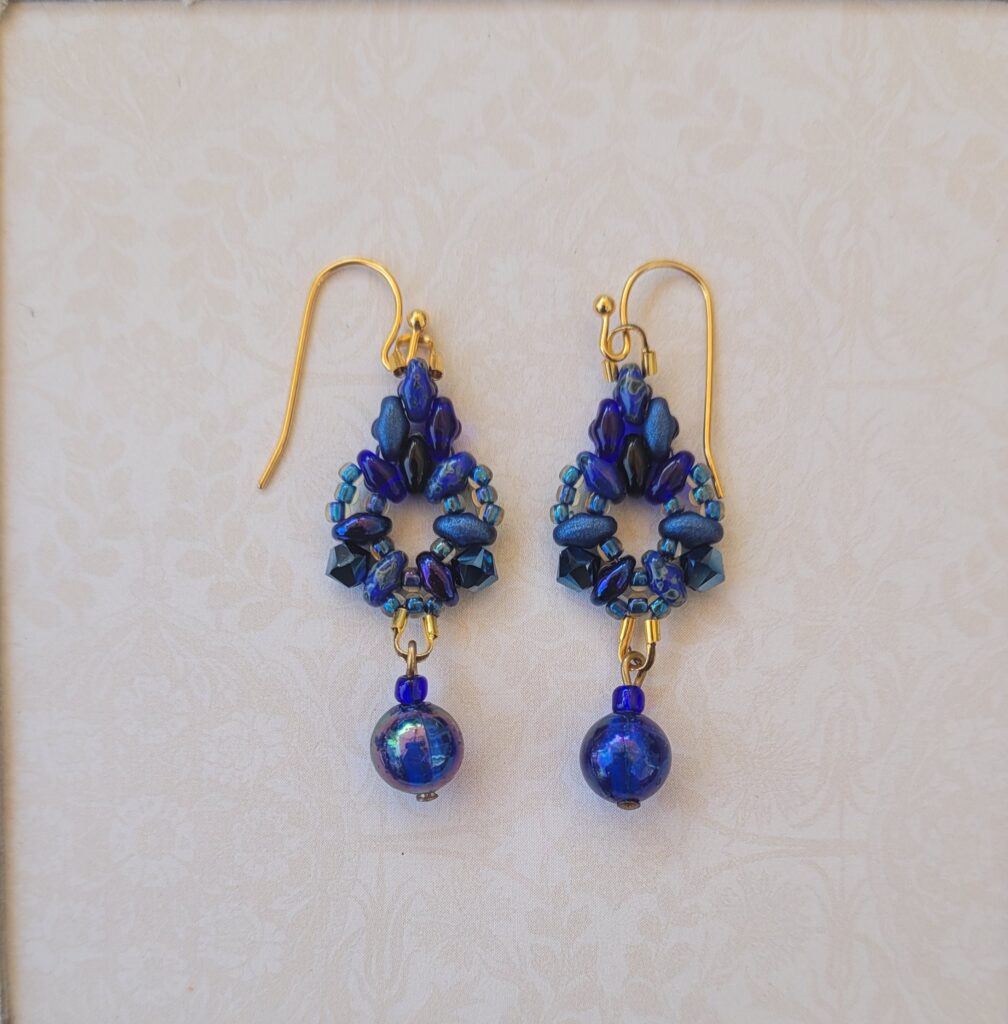 Cobalt Keyhole Earrings